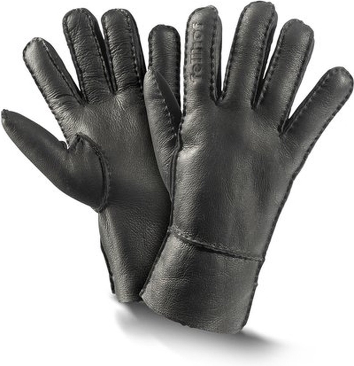 Fellhof Trend Nappalan warme handschoenen winter dames en heren maat 10 - zwart - merinowol - lamsleder - gevoerd