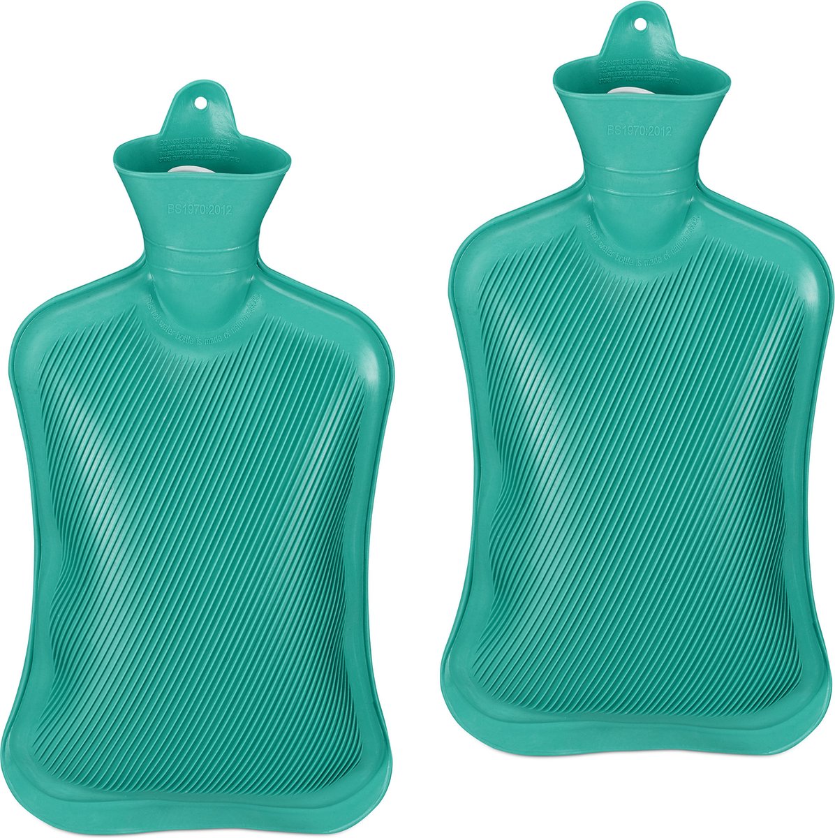 Goedkoopste 2x kruik rubber - bedkruik - warmwaterkruik - warmtekruik - zonder hoes - 2L