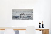 Canvas Schilderij Zwaan - Water - Dier - 60x40 cm - Wanddecoratie