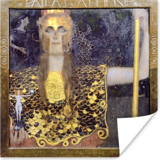 Poster Pallas Athene - schilderij van Gustav Klimt - 50x50 cm