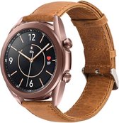 Leer Smartwatch bandje - Geschikt voor  Samsung Galaxy Watch 3 - 41mm leren bandje - bruin - Strap-it Horlogeband / Polsband / Armband