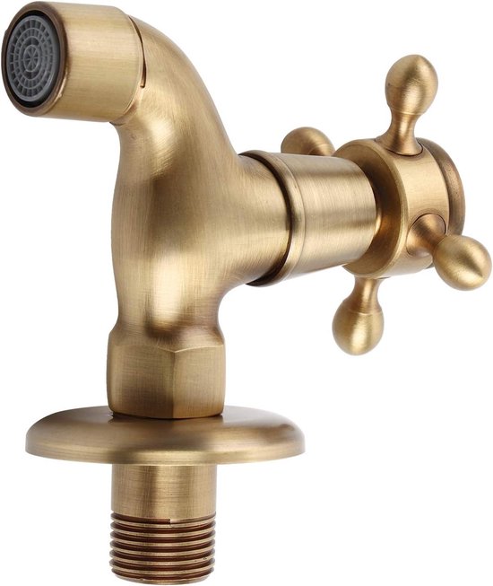 Wastafel Kranen Massief Messing Vintage Antieke Brons