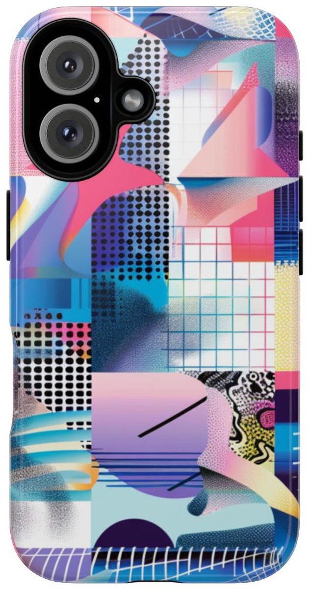Kleurrijk Abstract Geometrisch Patroon – Telefoonhoesje Geschikt voor iPhone 16