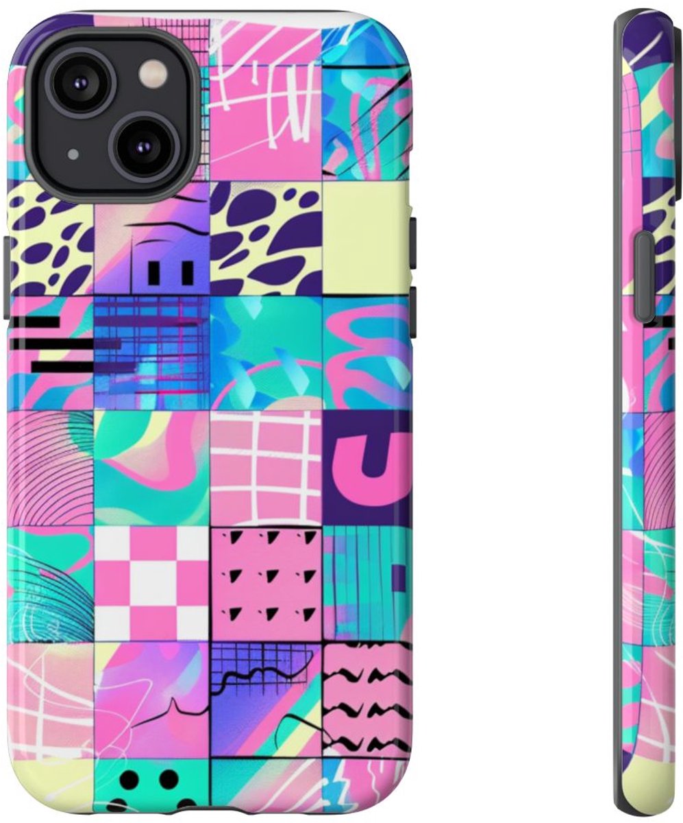 Kleurrijk Abstract Geometrisch Patroon – Telefoonhoesje Geschikt voor iPhone 14 Plus