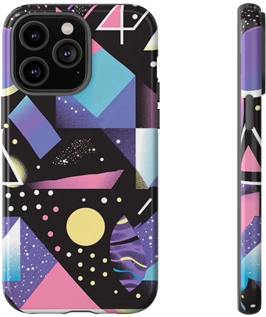 Geometrisch Vaporwave Abstract Patroon – Telefoonhoesje Geschikt voor iPhone 14 Pro Max