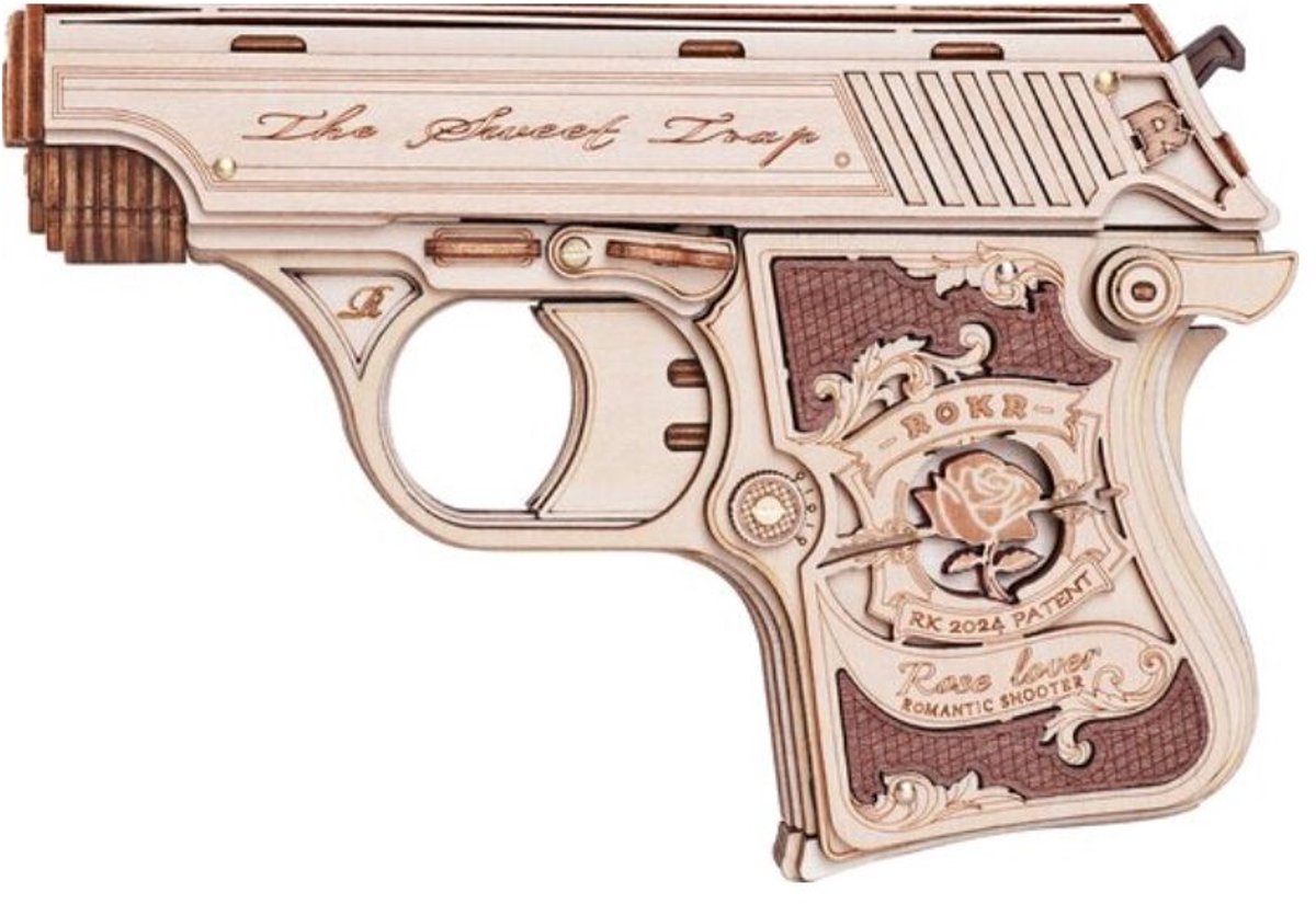 Robotime ROKR Mini Gun - Houten 3D Puzzel speelgoed - LQ502