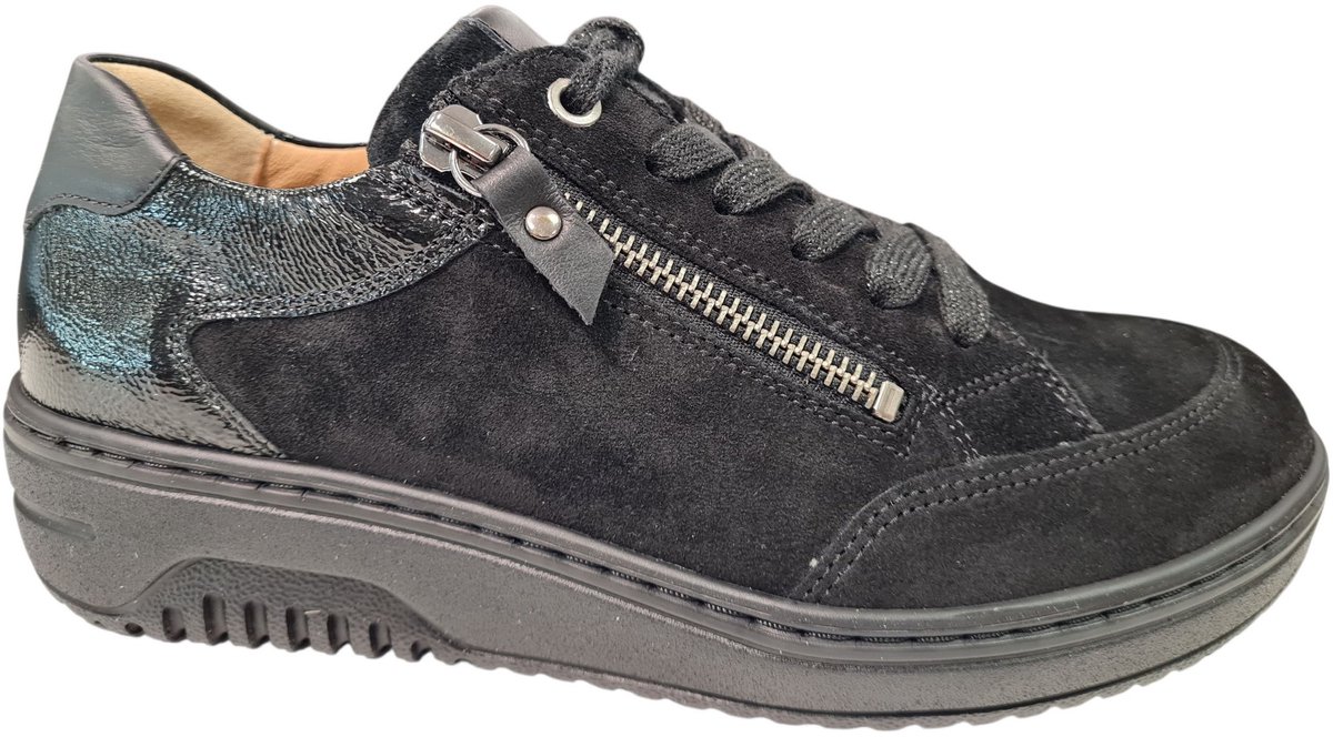 Hartjes 162.1703/36 01.01 Soul Sneakers Zwart Suede Dames Breedtemaat K - Zwart - 38