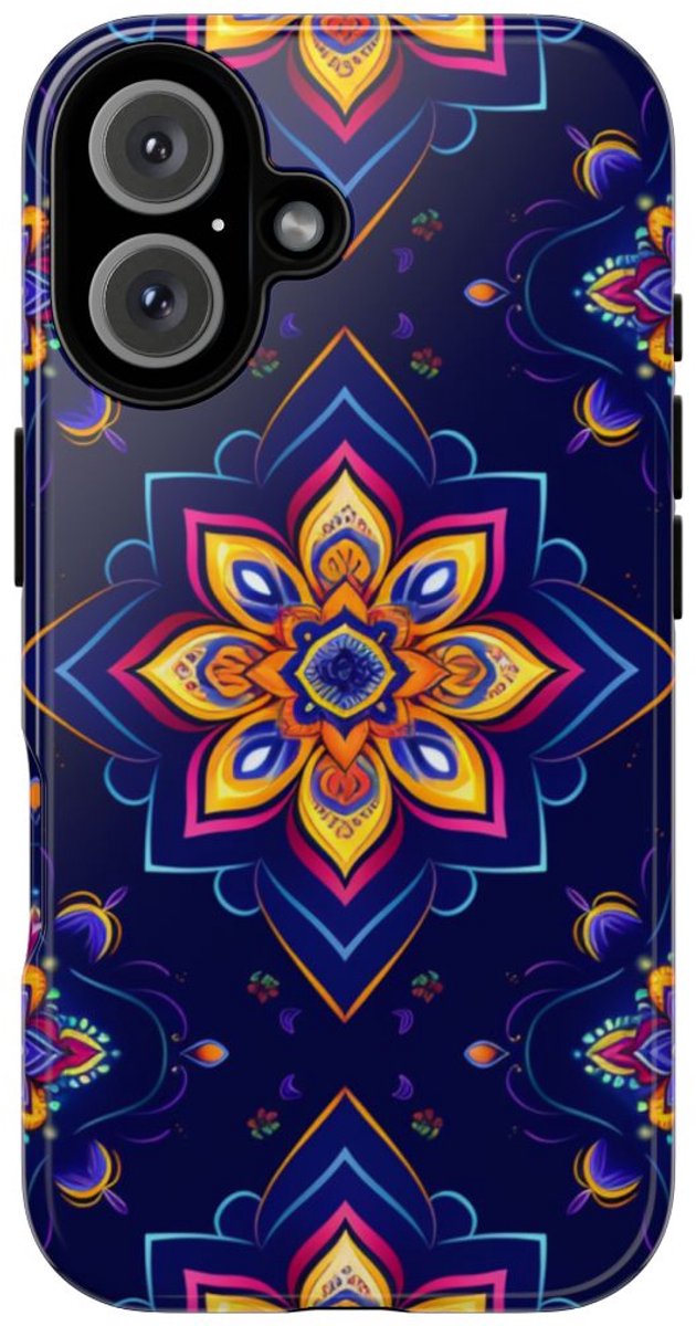 Kleurrijk Mandala Bloemenpatroon – Telefoonhoesje Geschikt voor iPhone 16