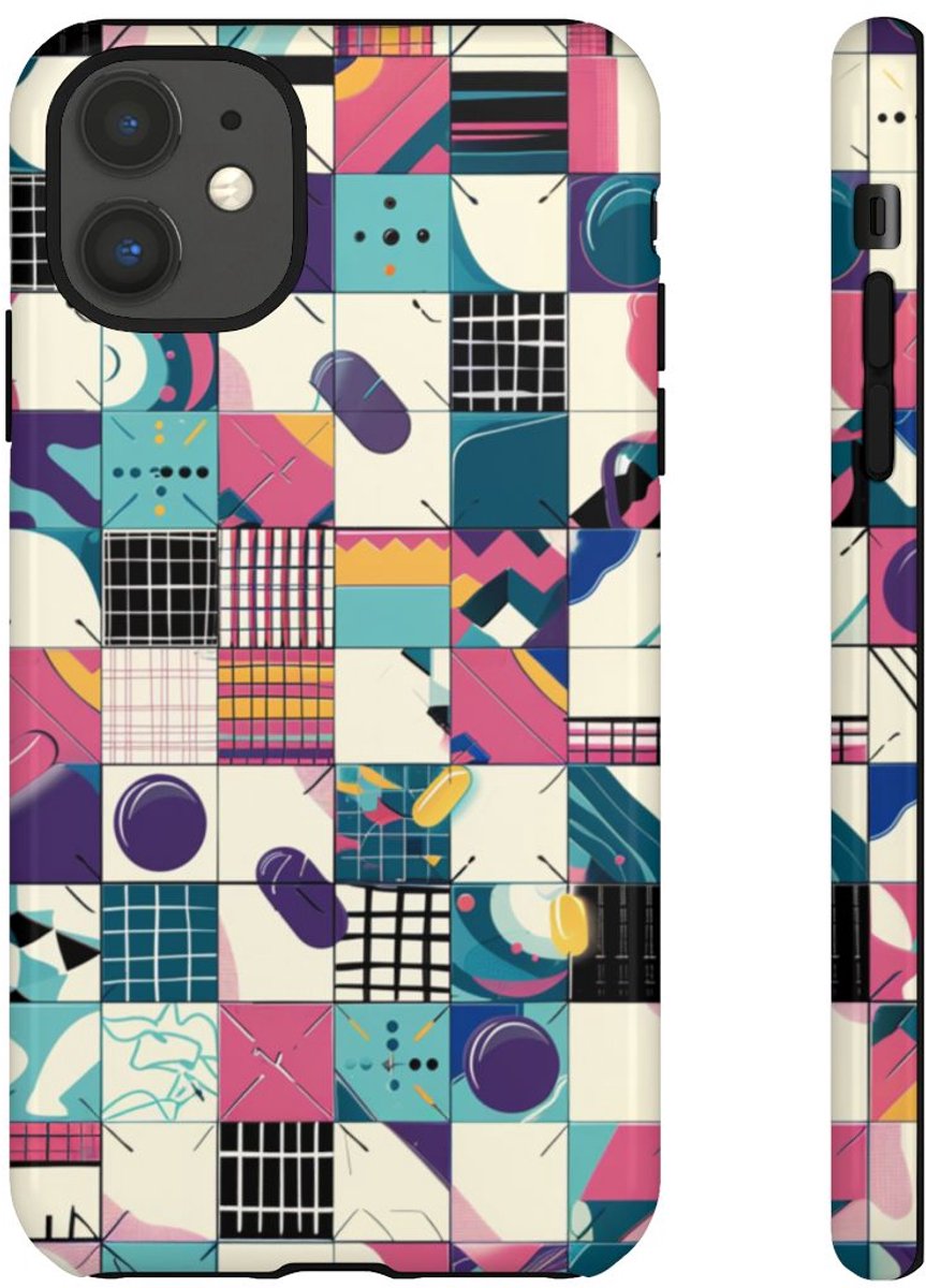 Kleurrijk Abstract Geometrisch Patroon – Telefoonhoesje Geschikt voor iPhone 11