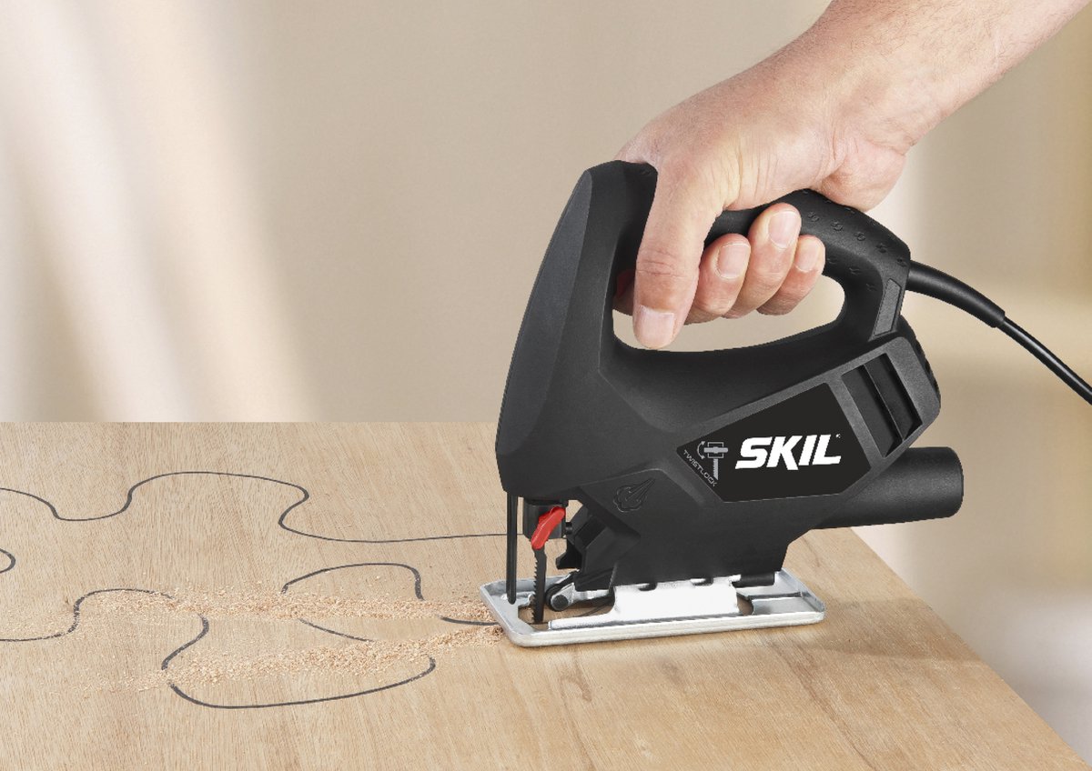 SKIL Decoupeerzaag 400W - Met Stofblazer - Zaagcapaciteit 65mm - 45° Zaagsneden - Zaagblad Voor Hout - Inclusief 3 Zaagbladen - Skil 4190 AA – foto 7