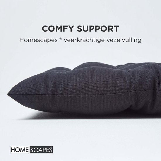 Homescapes Coussin pour banc de jardin 3 places, Noir