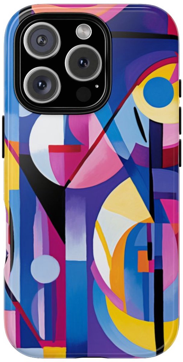 Kleurrijk Abstract Geometrisch Ontwerp – Telefoonhoesje Geschikt voor iPhone 16 Pro