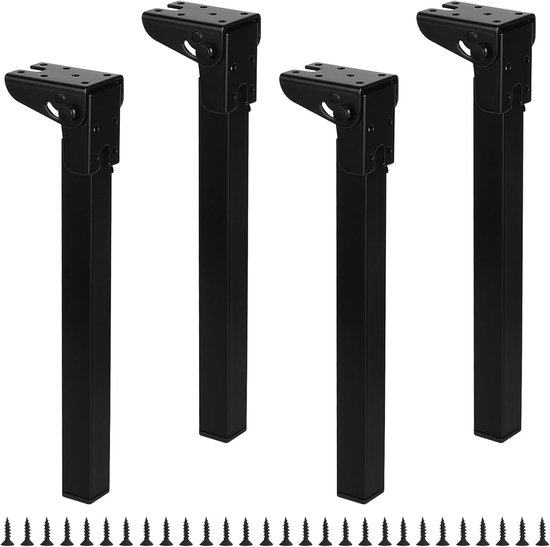 MUXHEL 4 stuks inklapbare tafelpoten, 40 cm, metalen opvouwbare tafelpoten, voor tafels, eettafel