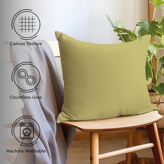 Mandioo Set van 2 neutrale katoenen franje kussensloop 65x65 cm 26x26