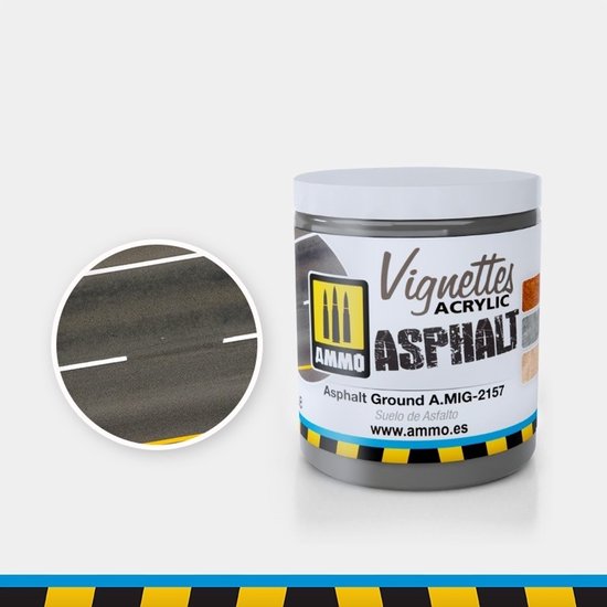 AMMO MIG 2157 Asphalt Ground - Vignettes Acrylique - Pot Effets 100ml