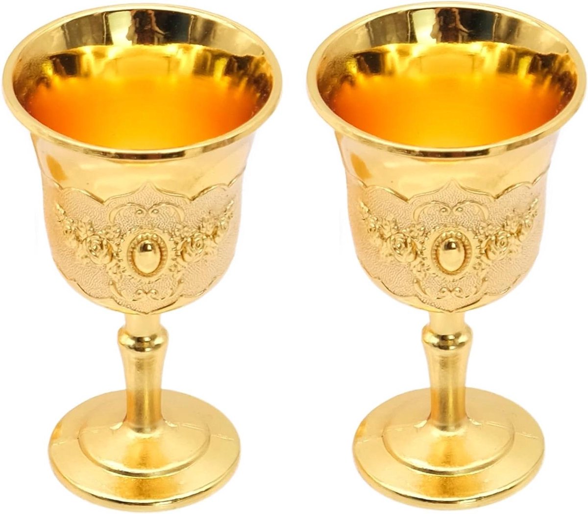 Inovra Plus - Set van 2 Vintage Gouden Kelken voor Woondecoratie en Verzameling