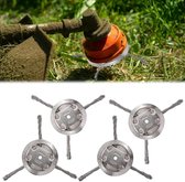 Allecto Plus - 4 stuks onkruidborstels voor bosmaaier | Stalen borstelkop met 3 kop onkruidborstel | 5 mm boring draadborstel | Kegelvormig | Bestratingsvoegen en steenspleten verwijderen
