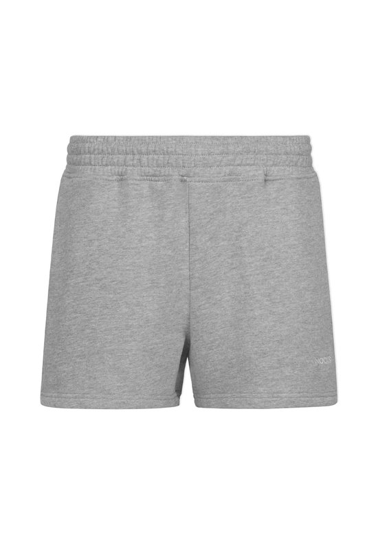 Grijze dames joggingbroek met elastische tailleband en discreet 'SNOCKS' logo.