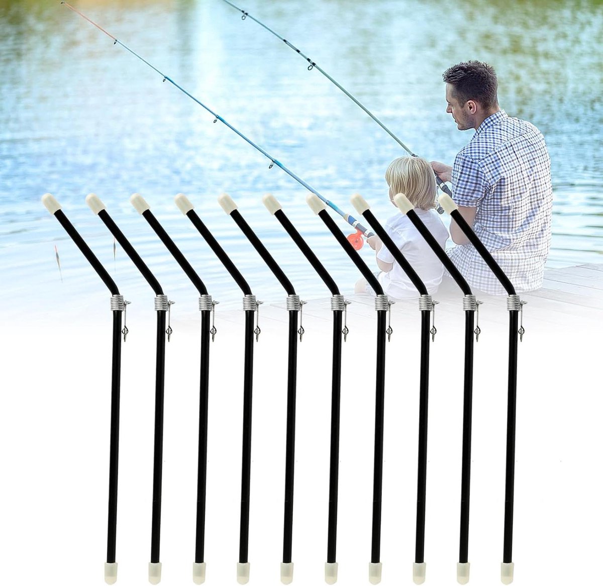 Allecto Plus - Hengellood Boom Mouwen Set van 10 PVC - Anti-in de War Raken Duurzaam en Lichtgewicht voor Zoet- en Zoutwater Vissen 20 cm