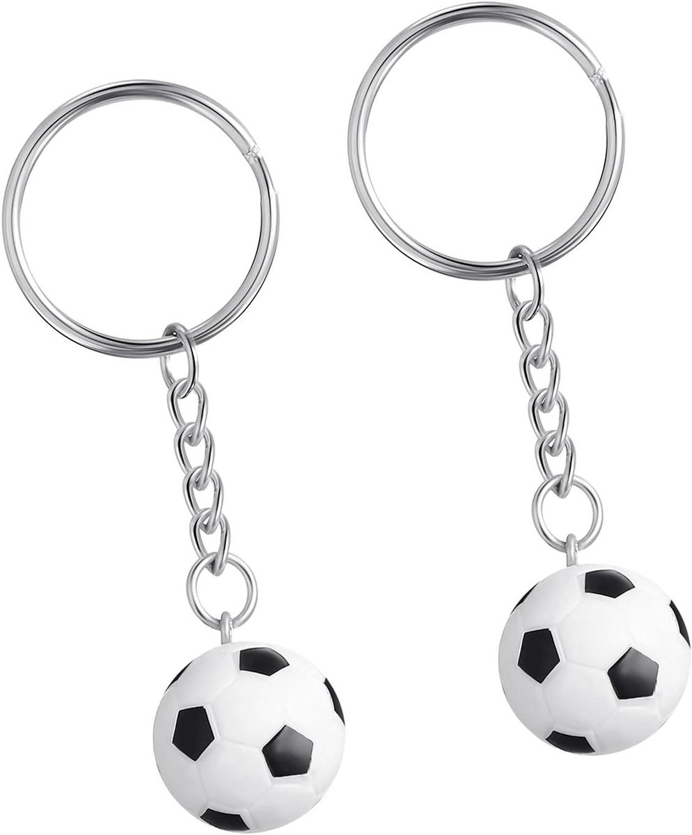 Allecto Plus - Mini Voetbal Sleutelhanger voor Voetbal Team Cadeau - 2.2cm - Zwart weergegeven