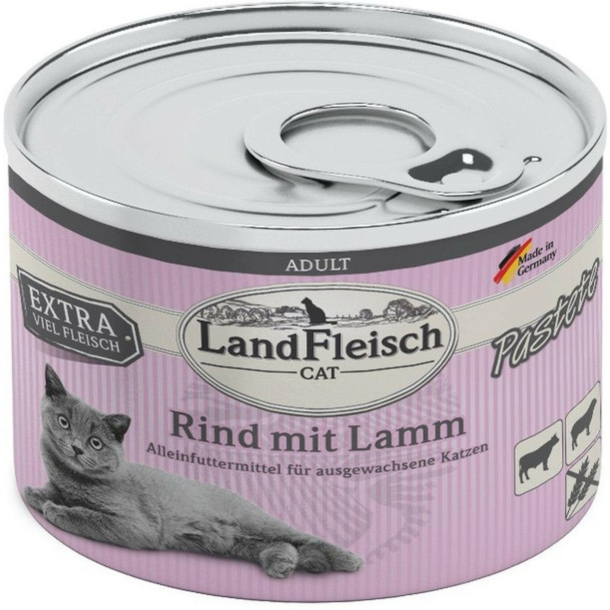 LandFleisch Cat Adult Paté 6x195g - Rund & Lam