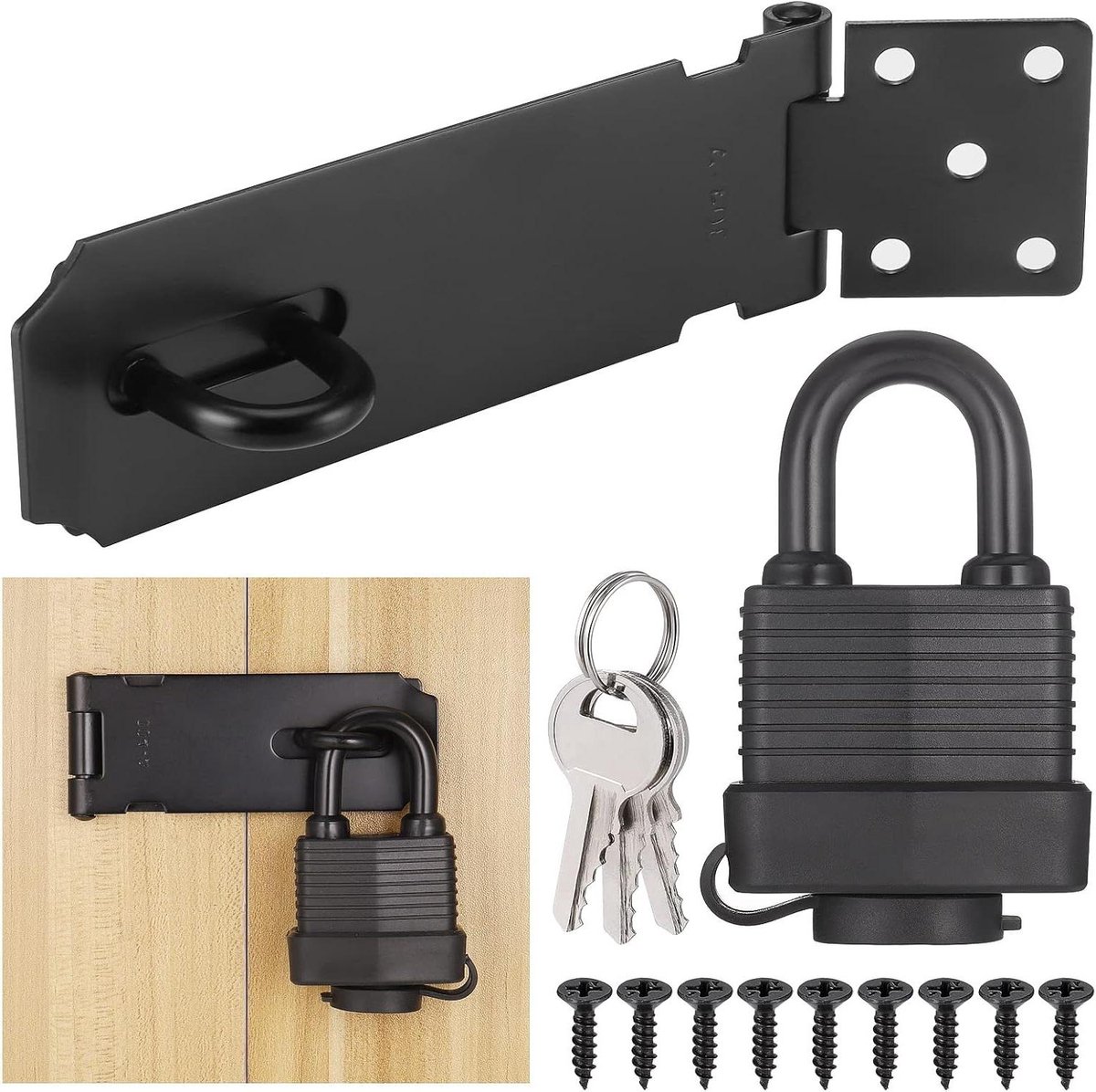 Poignées Porte Coulissante Moderne Lot De 2 Poignées De Porte Style Grange Noires - Acier Inoxydable, 20 Cm, Pour Placard, Salle De Bain, Garage Poignées Design Industriel