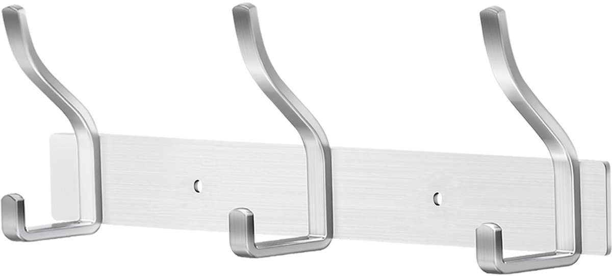 Ibenzoa® Wandkapstok met Drie Sterke Haken van Roestvrij Staal voor Zware Jassen en Mantels