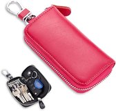 Allecto Plus - Sleutelhoes Kaarthouder Portemonnee met Haakclip - Leder - Valentijn Cadeau - Vrouw/Vriendin - Beveiliging - 11x6x2.5cm
