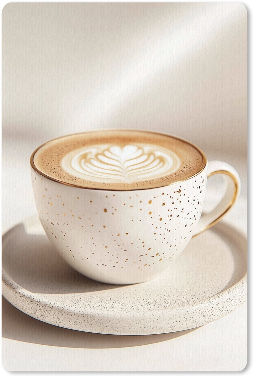 Muismat 18x27 cm - Mousepad Cappuccino - Schuim - Schotel - Beige - Muismatten