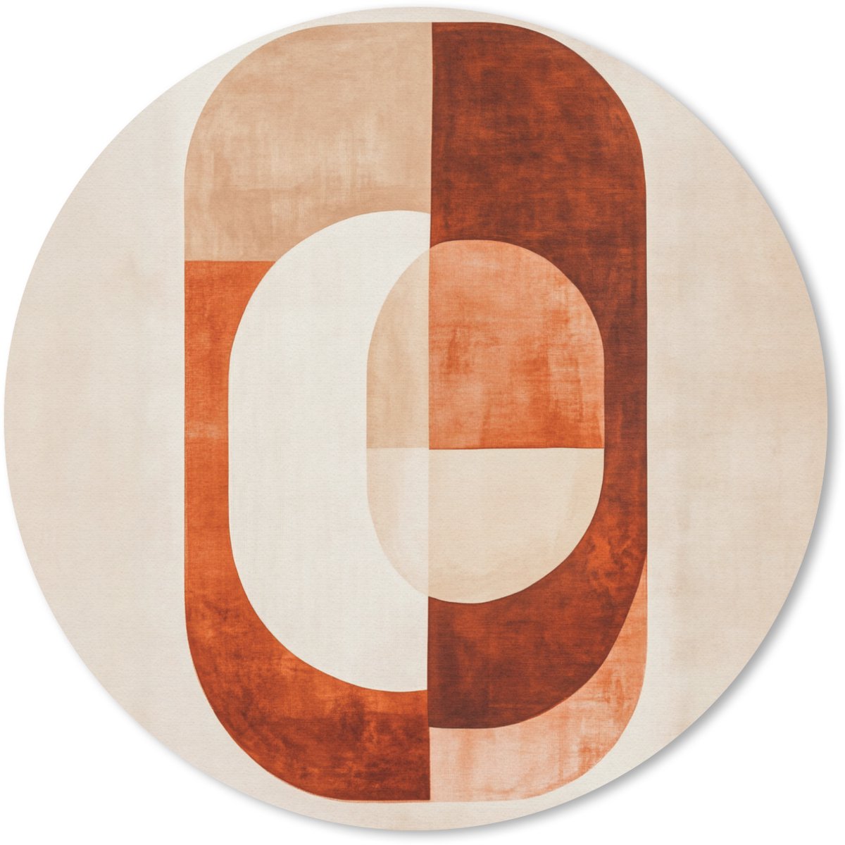 Muismat rond 20x20 cm - Mousepad Illustratie - Abstract - Vormen - Rood - Ronde muismatten