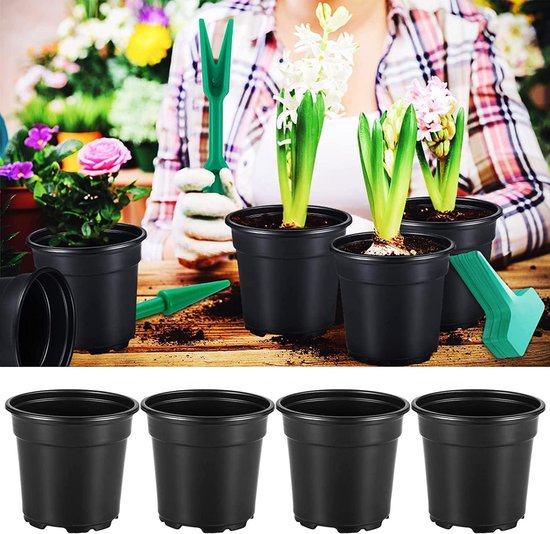 JJQHYC Orchideeënpotten 5 stuks - doorzichtige plastic plantenpotten met drainagegaten, orchideeënpot voor binnen voor Phalaenopsis, verpotset