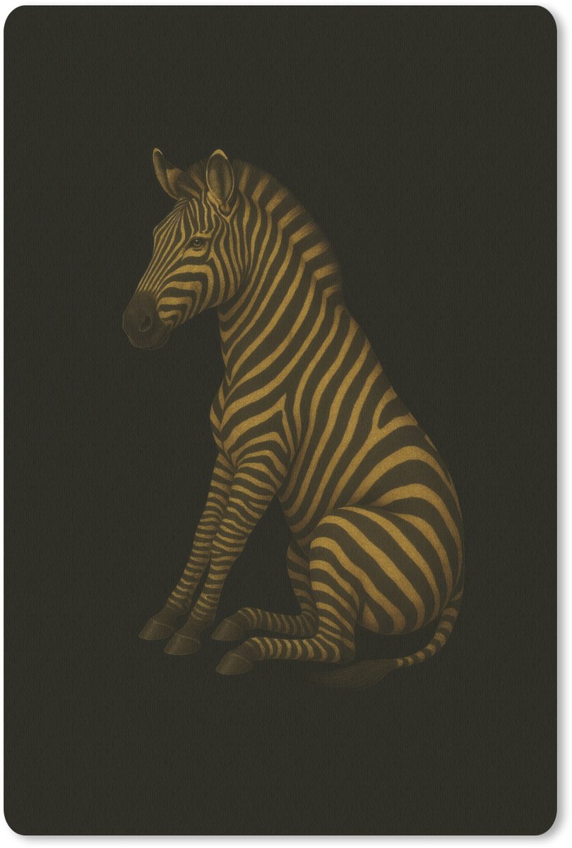 Muismat 18x27 cm - Mousepad Zebra - Strepen - Goud - Muismatten