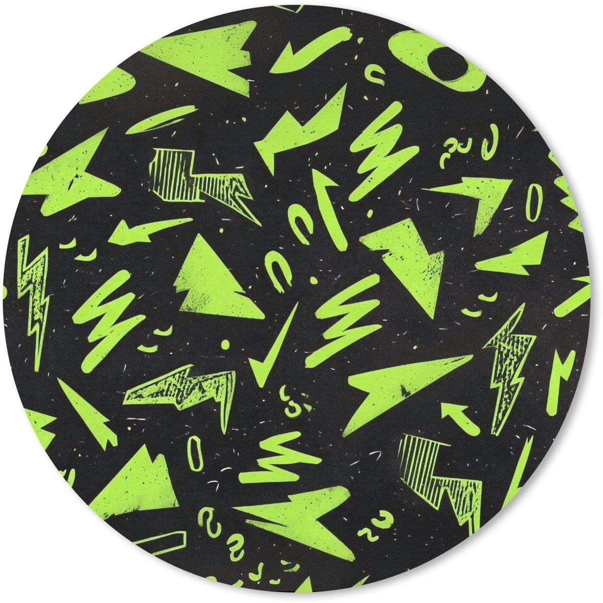 Muismat rond 20x20 cm - Mousepad Gaming - Vormen - Pijlen - Abstract - Zwart - Ronde muismatten