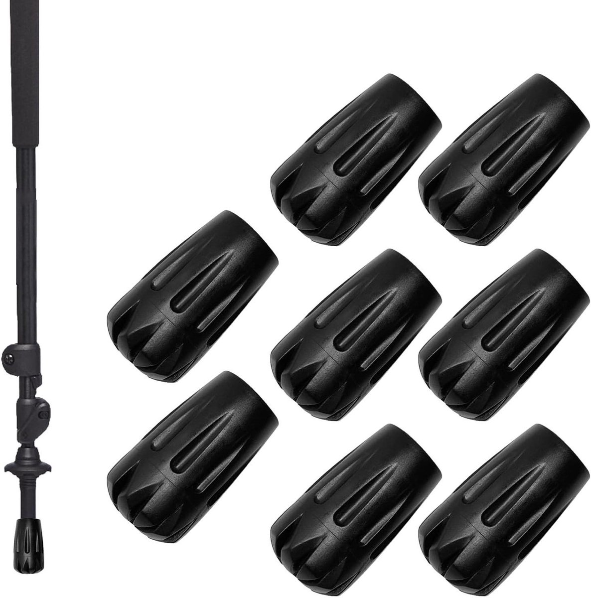 Allecto Plus - Nordic Walking Poles Rubber Buffer Pack of 8 - Trekkingsstokken Accessoire - Duurzaam Materiaal - Bescherming voor Wandelstokken