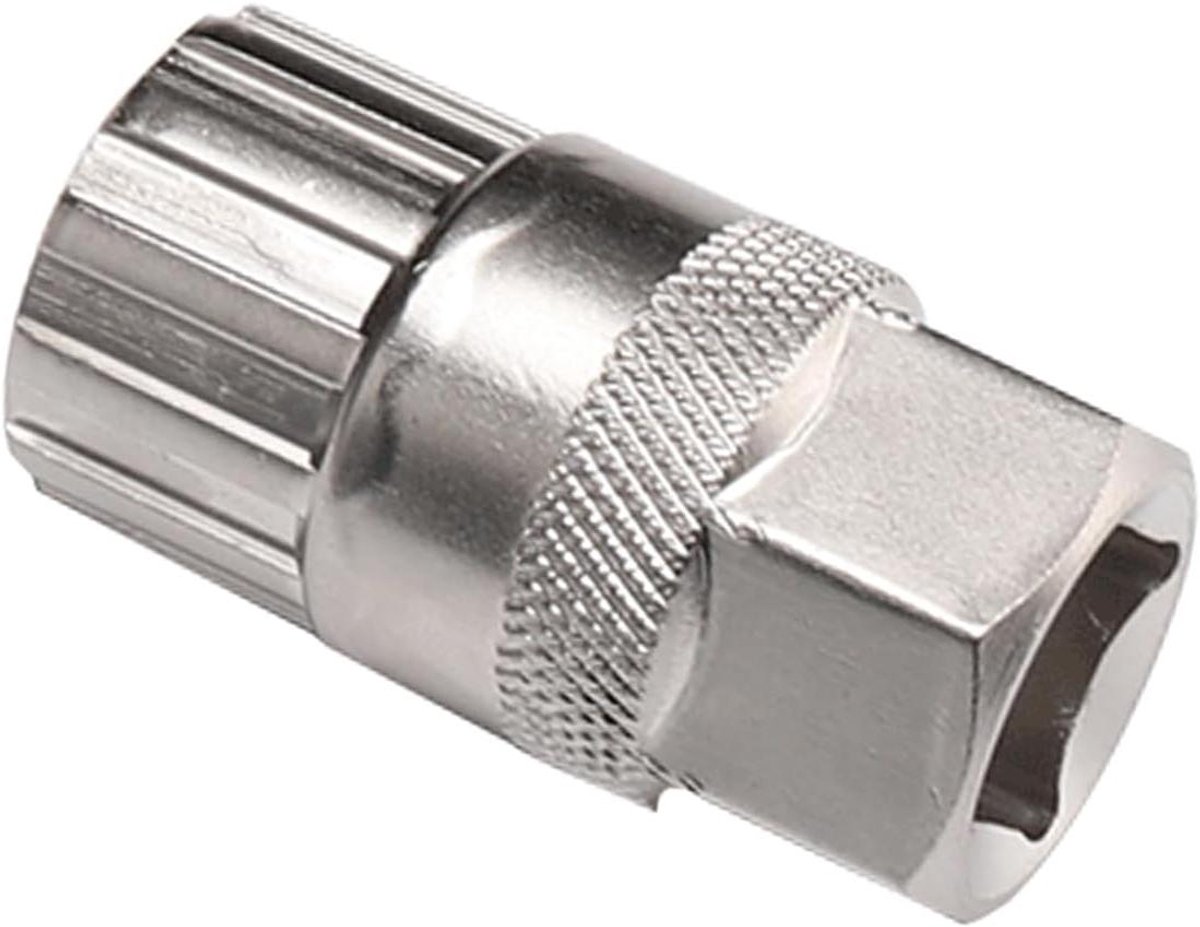 Allecto Plus - Cranktrekker voor vrijloop fiets - Middenslot gereedschap voor roterend vliegwiel - Tandwieltrekker voor mountainbiken - Fiets trapaslagersleutel (zilver)