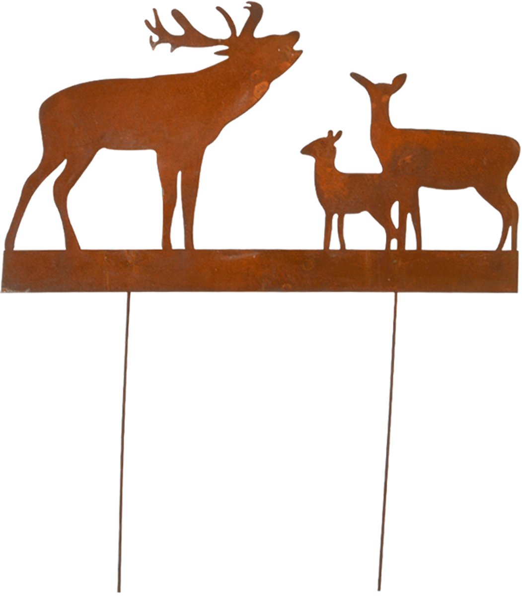 UNUS® Tuinsteker hertenfamilie metalen roestdecoratie tuindecoratie roestlook