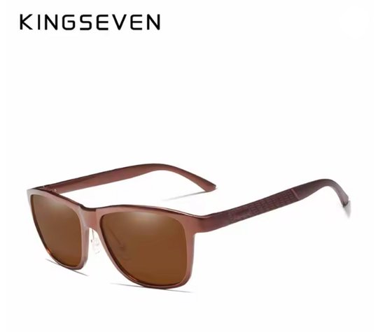 KINGSEVEN Zonnebril 7189 - Bruin – Heren - Vrouwen - Gepolariseerd - UV400 - Vintage