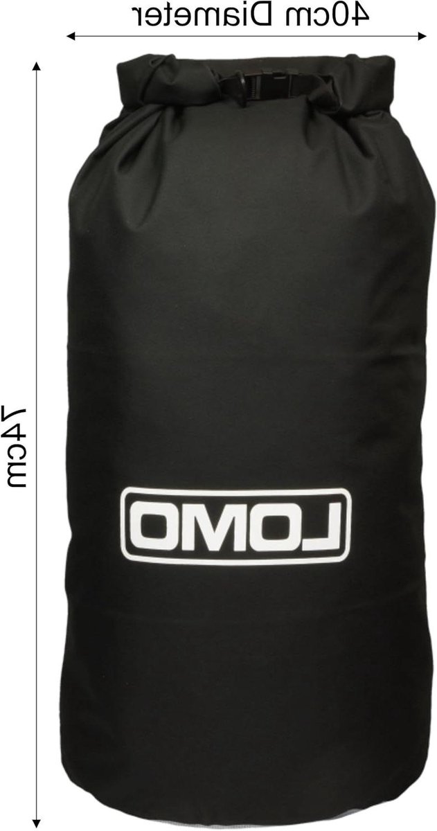 Rolltop Dry Bag met Venster - 100L - Zwart Helder Paneel - Zwart Klassiek