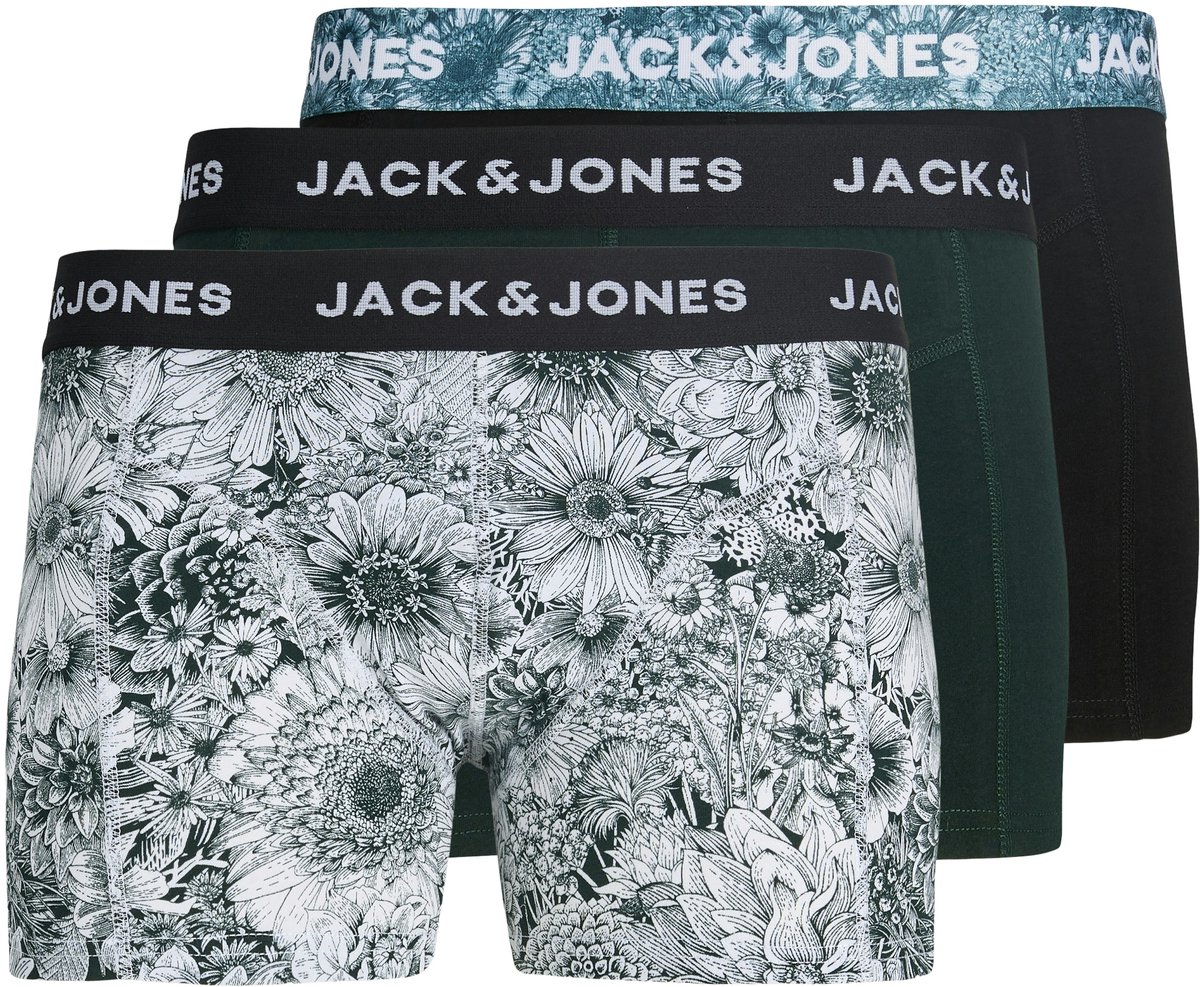 JACK & JONES Boxer Uomo - Pacco Da 3 Modello Jacretro Flower Trunks