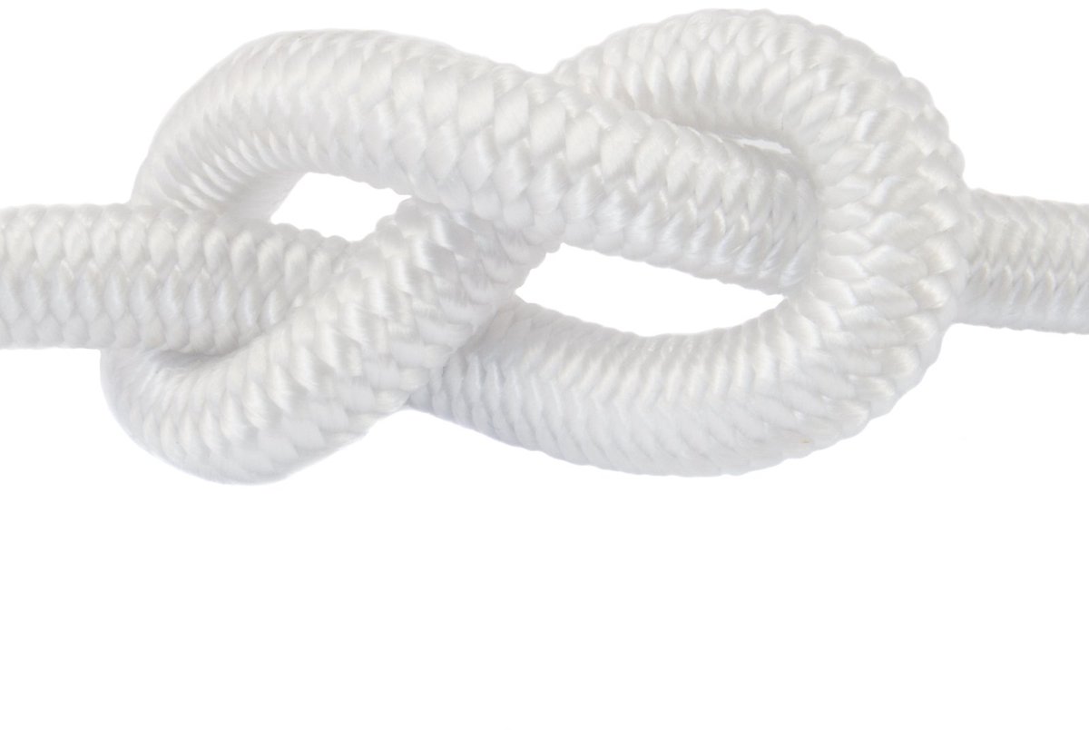 DQ-PP Rubberkoord, 5mm, 20m, Wit, Expanderkoord, Expander Rubberdraad, Rubberkoord, Spankoord, Zeildoekkoord, Spanrubber