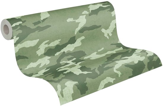 PAPIER PEINT CAMOUFLAGE COOL | Salle militaire - Vert - AS Création Lilly & Luis