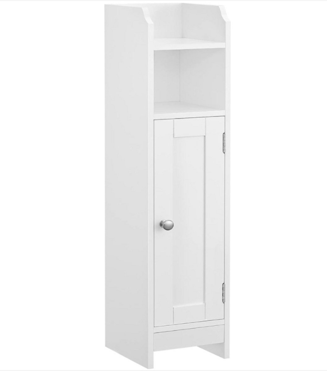 WNHB® WC Kastje Staand 20x18x80 cm - Smalle Badkamerkast in Wit voor Toilet en Badkamer