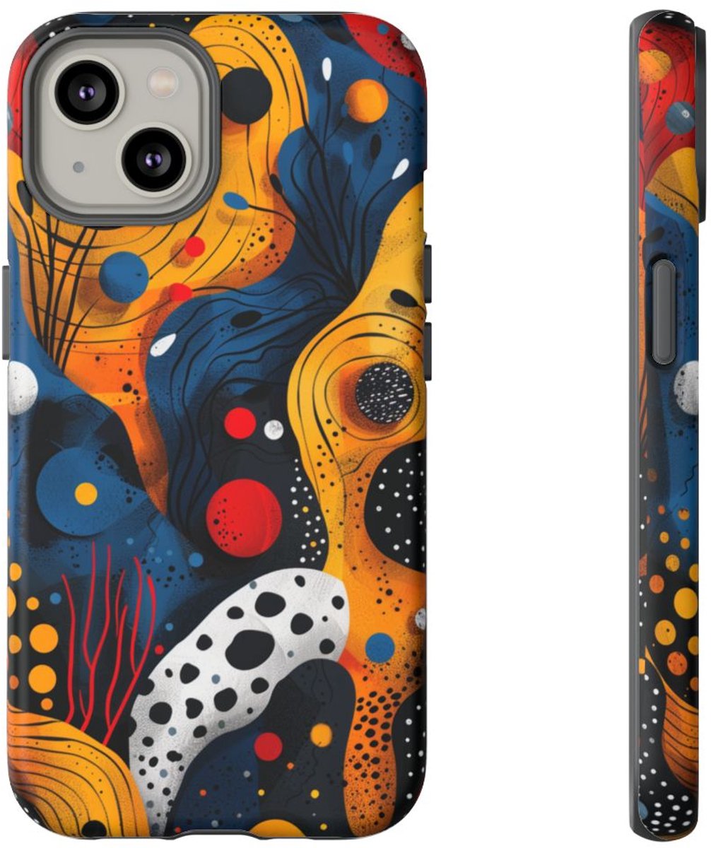 Abstracte Kleurrijke Organische Vormen – Telefoonhoesje Geschikt voor iPhone 14
