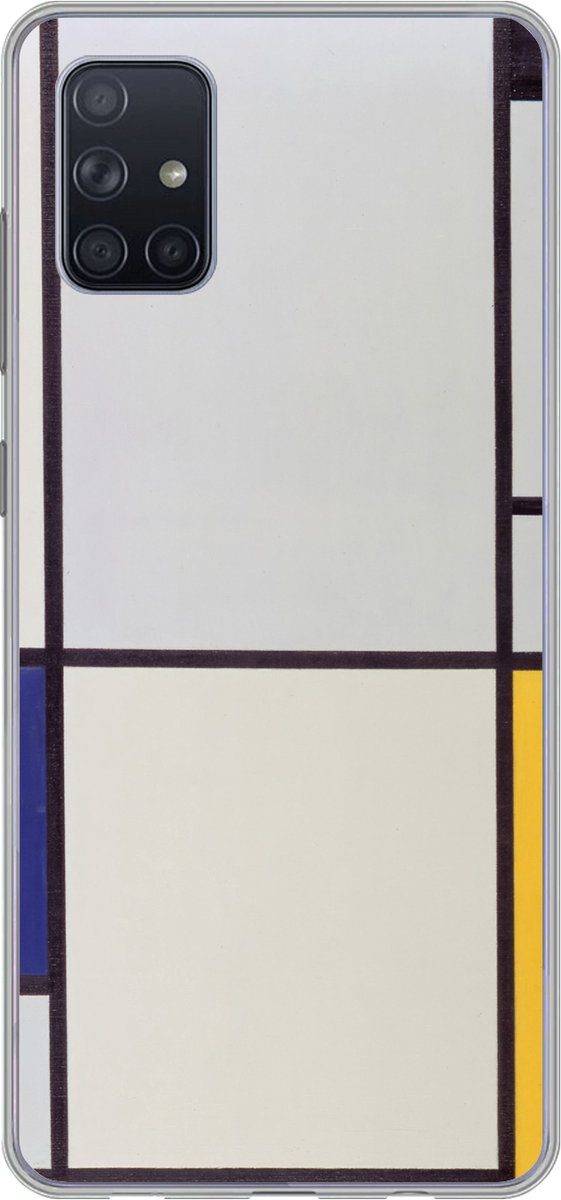 Telefoonhoesje Geschikt voor Samsung Galaxy A71 hoesje - Tableau I - Piet Mondriaan - Siliconen Telefoonhoesje Telefoonhoesje