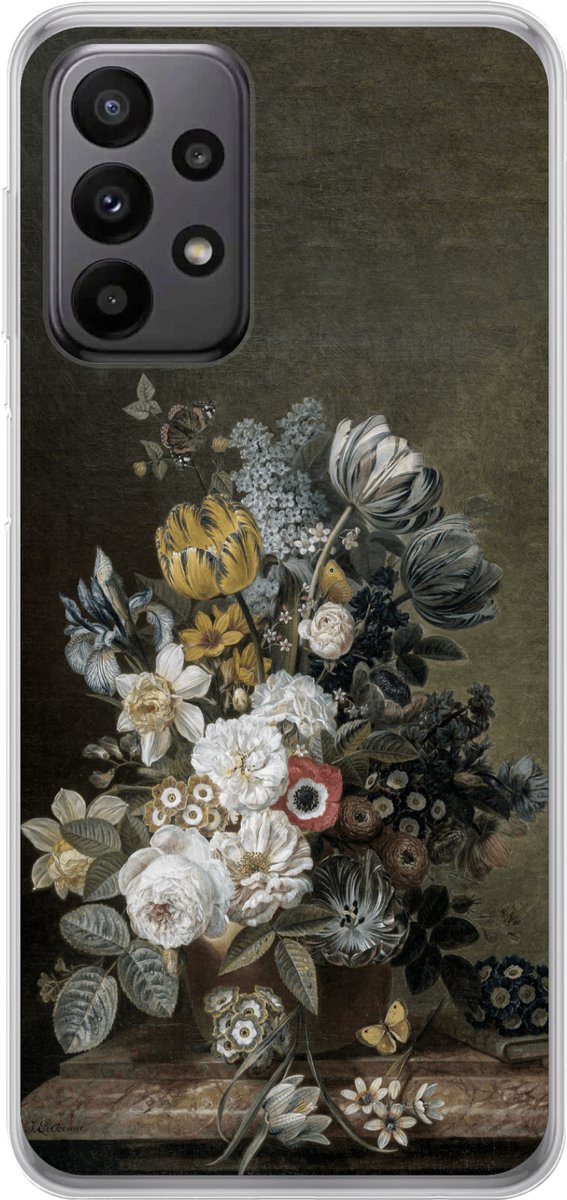 Telefoonhoesje Geschikt voor Samsung Galaxy A23 5G hoesje - Stilleven met bloemen - Oude meesters - Schilderij - Siliconen Telefoonhoesje Telefoonhoesje