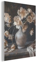 Akoestisch wandpaneel 70x100 cm - Vilt schilderij Bloemen - Vaas - Kunst - Stilleven - Akoestische panelen - Geluidsdempende wanddecoratie - Geluidsisolatie woonkamer - Muurdecoratie geluidspanelen