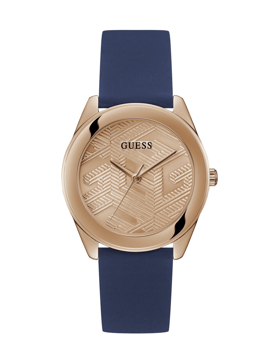 Guess Gt Cubed Quartz Analog Blauw Case: 100% Stainless Steel , Armband: 100% Silicone 40 GW0665L2