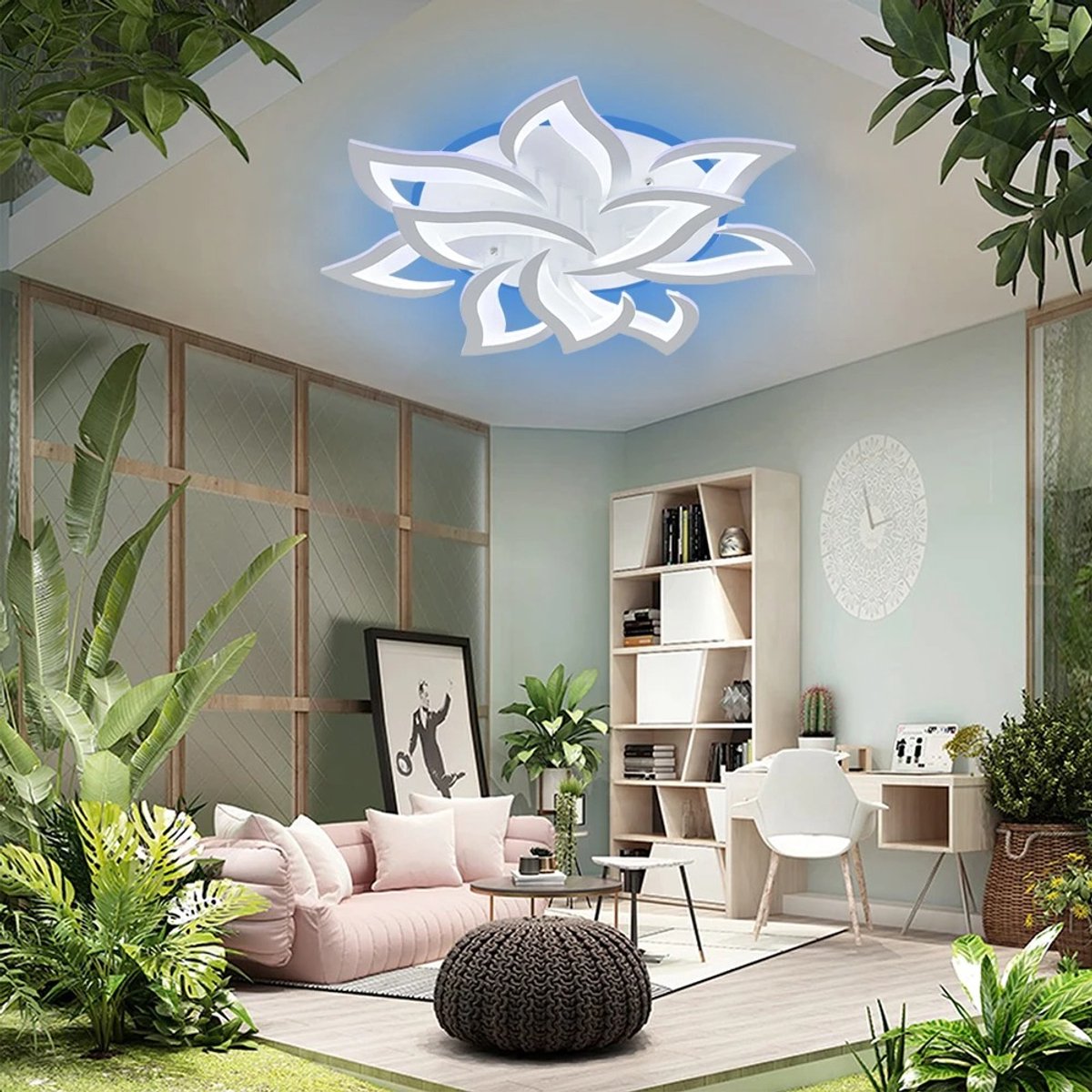 Nordic LED Plafondlamp – Kleurveranderend Licht - Kroonluchter - App & Afstandsbediening – Dimbaar – Modern Design – Energiezuinig – Woonkamer - Slaapkamer - Werkkamer – Slimme Verlichting met Stijl