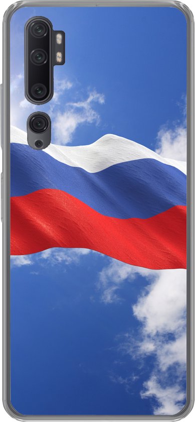 Convient pour la coque Xiaomi Mi Note 10 - Le drapeau de la Russie flotte dans les airs - Coque de téléphone en Siliconen