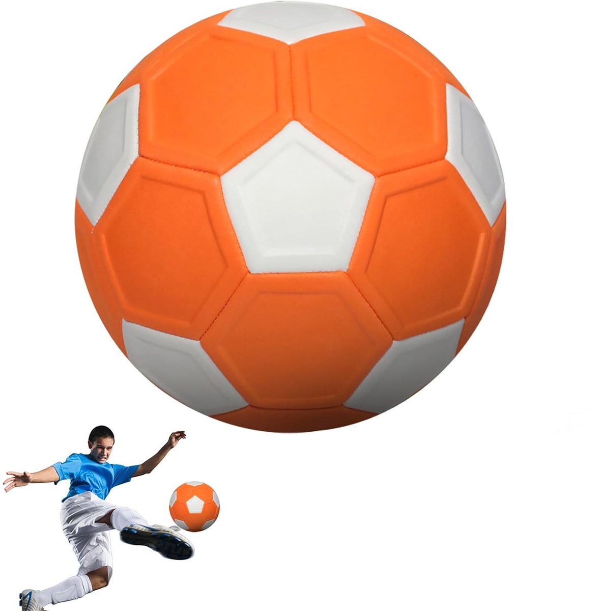 Gebogen Voetbal 20 cm – EVA Swerve Rubber Voetbal - Curve bal voor outdoor-spelletjes - curveball - voor Kinderen - Geweldig voor Voetbaltraining en als cadeau voor binnen en buiten